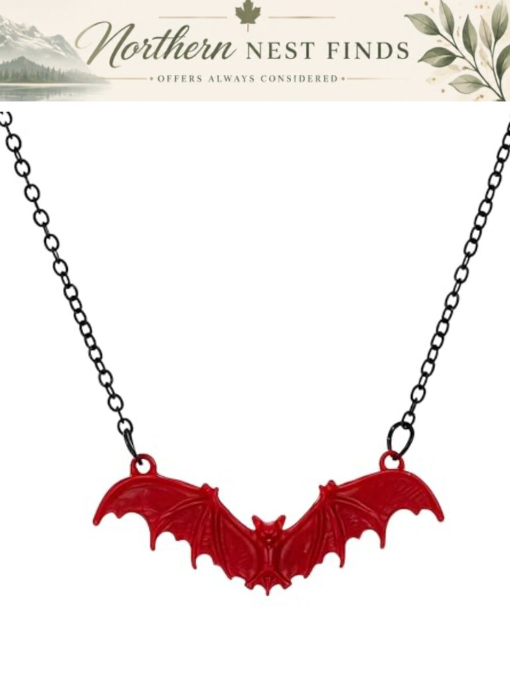 Gothic Flying Bat Choker Necklace Punk Zinc Halloween